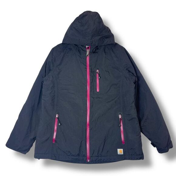 Carhartt Insulated Waterproof Jacket Storm Defender Medium Rain Coat SizeL 12-14